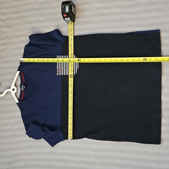 Fred Perry Dark Blue Tee with Striped Pocket - Picture 5 of 6